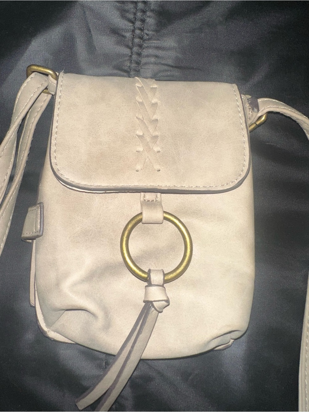 American Eagle Outfitters Beige Exterior with Pink Floral Lined Mini Crossbody